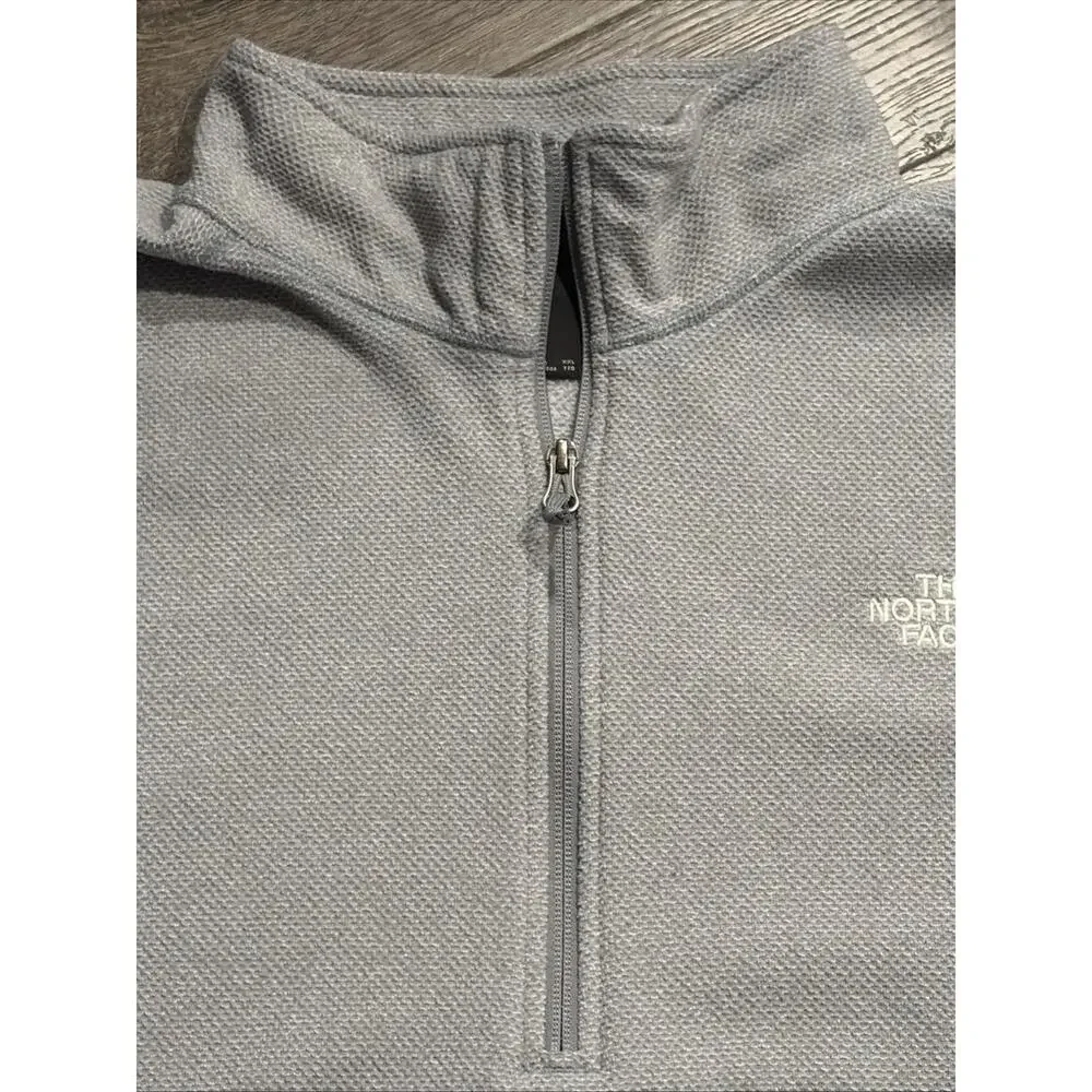 The North Face Men's Textured Cap Rock 1/4 Zip Fleece Pullover Gray XXL 2XL